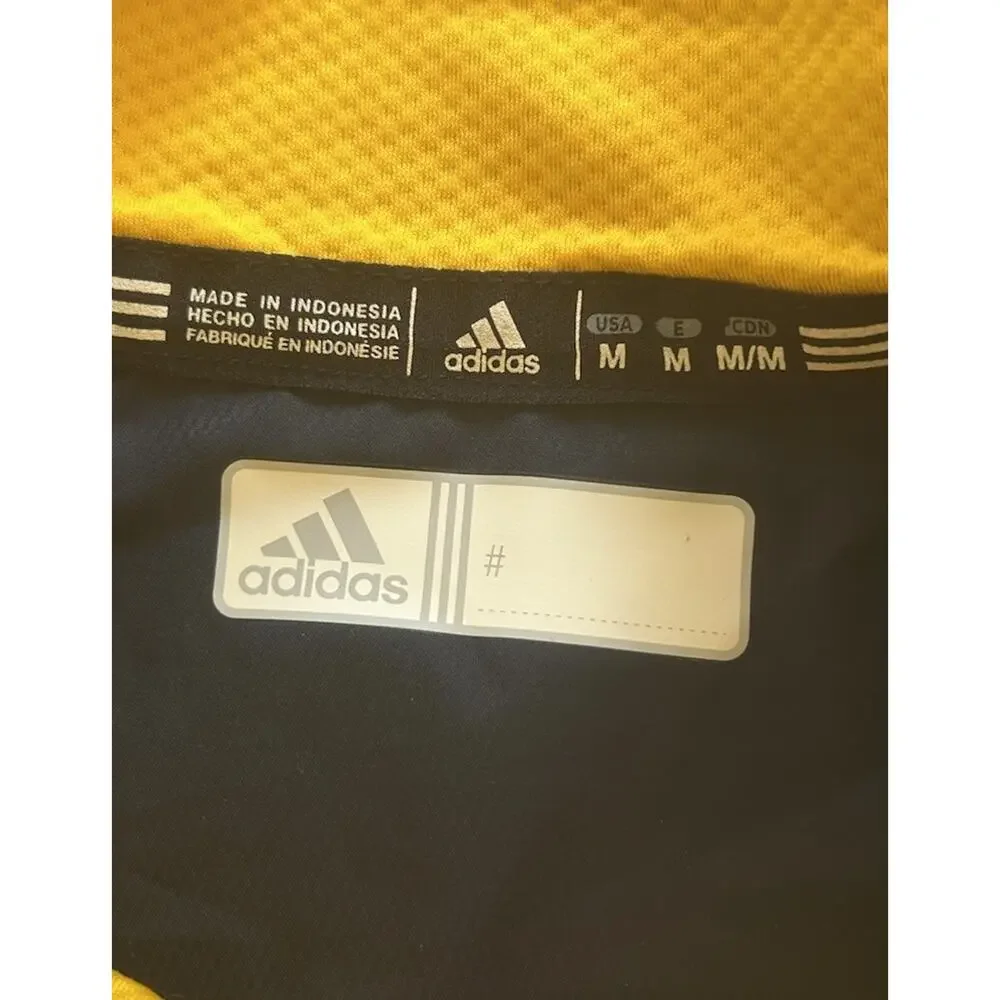 Adidas Michigan Wolverines Windbreaker Jacket Men Size Lg Full Zip Blue/Yellow